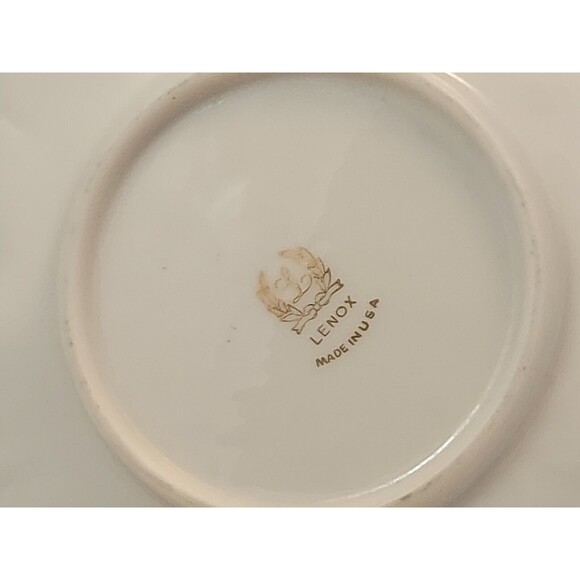 LENOX 24K Gold Decorated Triad Triangle Shaped Trinket Display Bowl Dish 7" - Picture 4 of 6